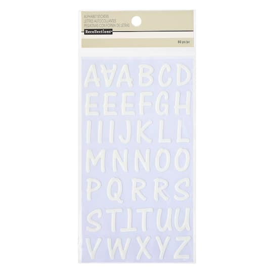 12 Packs: 80 ct. (960 total) White Epoxy Alphabet Stickers by Recollections™